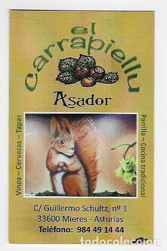 Coleccionismo calendarios: CALENDARIO BOLSILLO A&Ntilde;O 2018 ARDILLA - ASADOR EL CARRAPIELLU - MIERES (ASTURIAS) - VER FOTO REVERSO