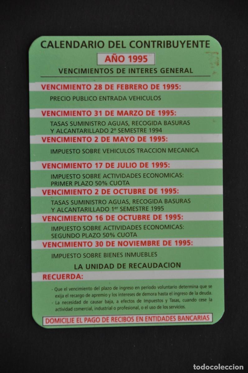 Coleccionismo calendarios: CALENDARIO 1995 - CALENDARIO DEL CONTRIBUYENTE DEL AYUNTAMIENTO DE LOGRO&Ntilde;O