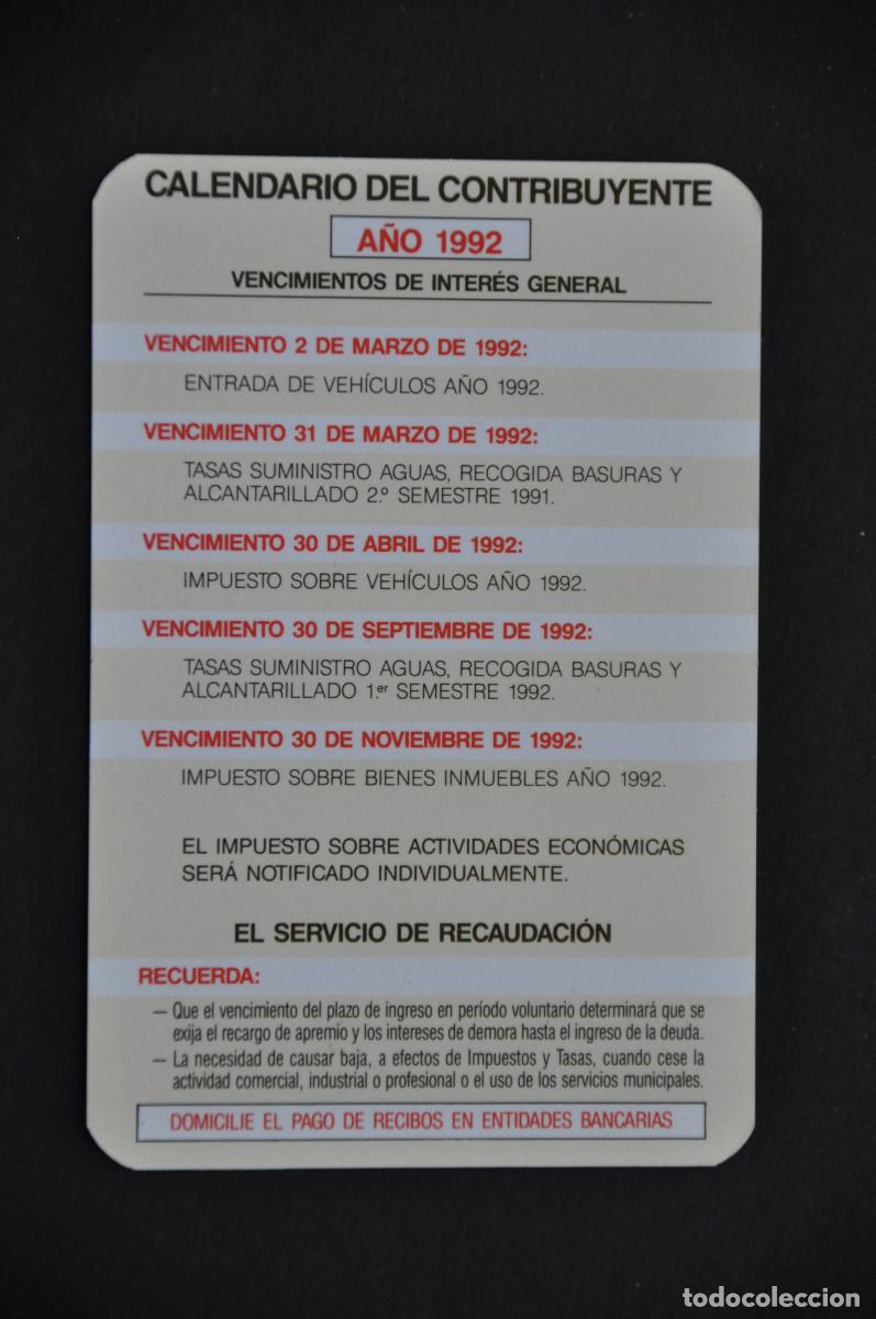 Coleccionismo calendarios: CALENDARIO 1992 - CALENDARIO DEL CONTRIBUYENTE DEL AYUNTAMIENTO DE LOGRO&Ntilde;O