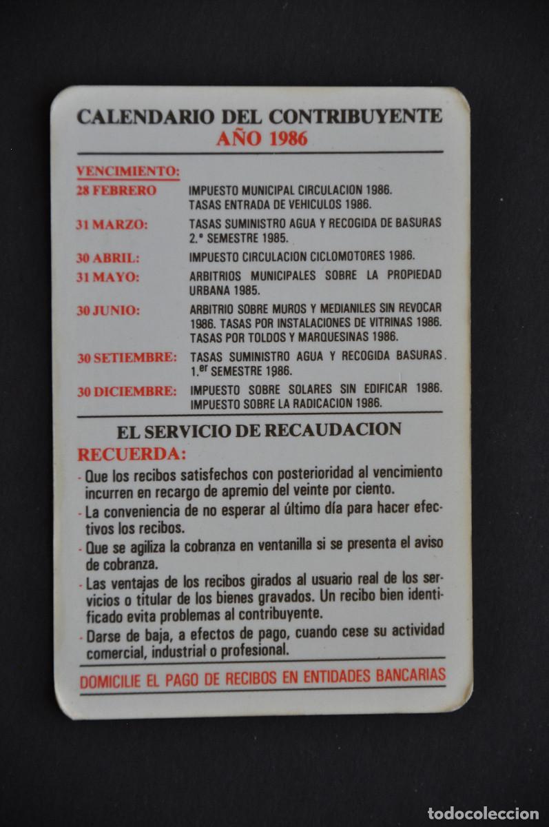 Coleccionismo calendarios: CALENDARIO 1986 - CALENDARIO DEL CONTRIBUYENTE DEL AYUNTAMIENTO DE LOGRO&Ntilde;O