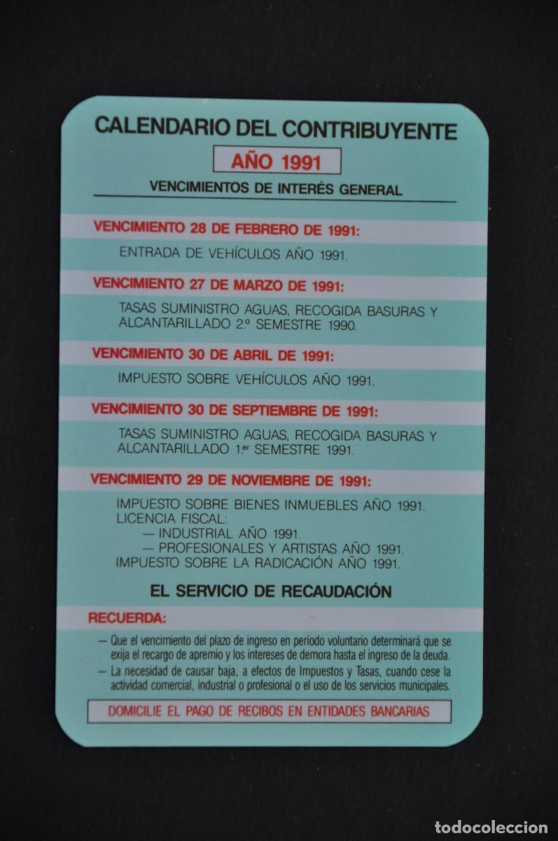 Coleccionismo calendarios: CALENDARIO 1991 - CALENDARIO DEL CONTRIBUYENTE DEL AYUNTAMIENTO DE LOGRO&Ntilde;O