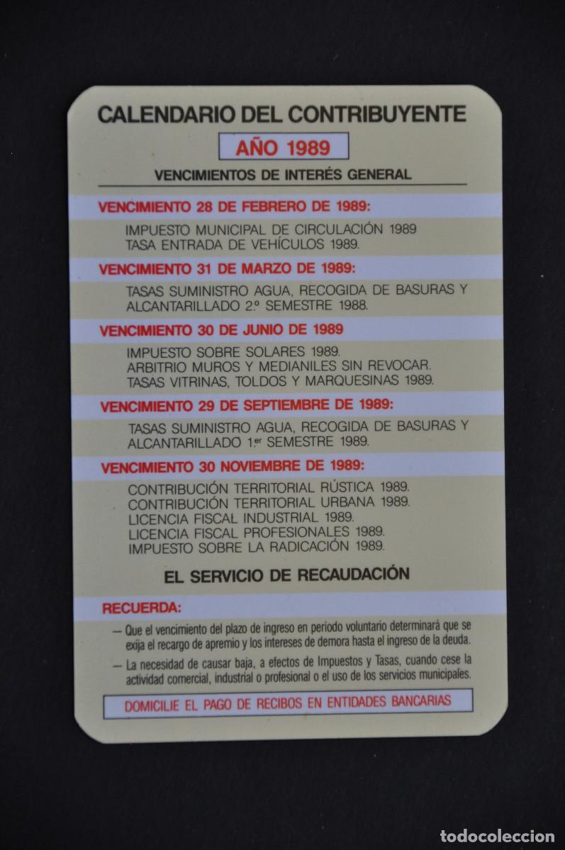 Coleccionismo calendarios: CALENDARIO 1989 - CALENDARIO DEL CONTRIBUYENTE DEL AYUNTAMIENTO DE LOGRO&Ntilde;O