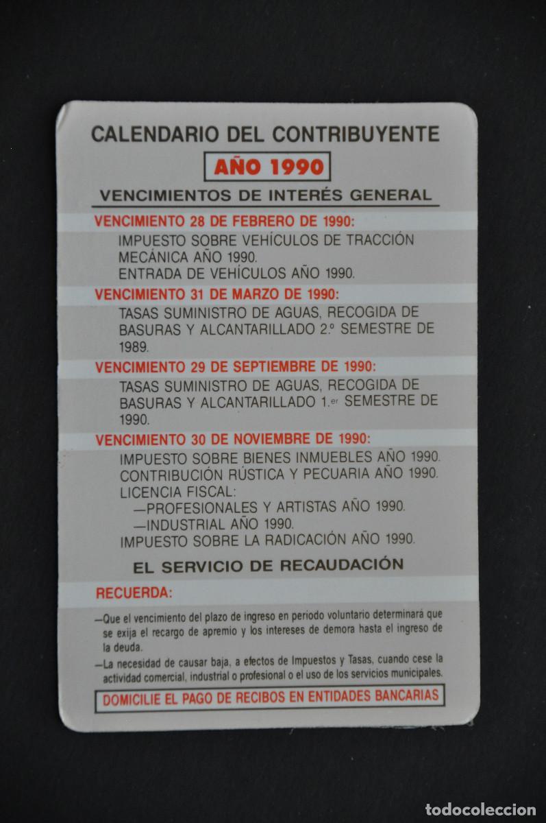 Coleccionismo calendarios: CALENDARIO 1990 - CALENDARIO DEL CONTRIBUYENTE DEL AYUNTAMIENTO DE LOGRO&Ntilde;O
