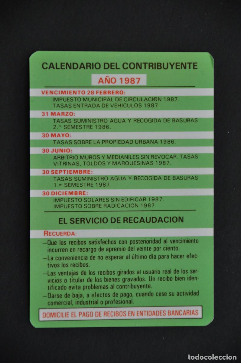 Coleccionismo calendarios: CALENDARIO 1987 - CALENDARIO DEL CONTRIBUYENTE DEL AYUNTAMIENTO DE LOGRO&Ntilde;O