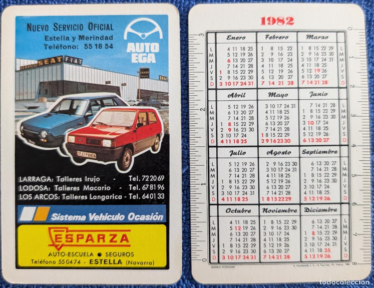 Coleccionismo calendarios: Calendario Fournier - Auto EGA - Auto-escuela Esparza (1982) &iexcl;Impecable!
