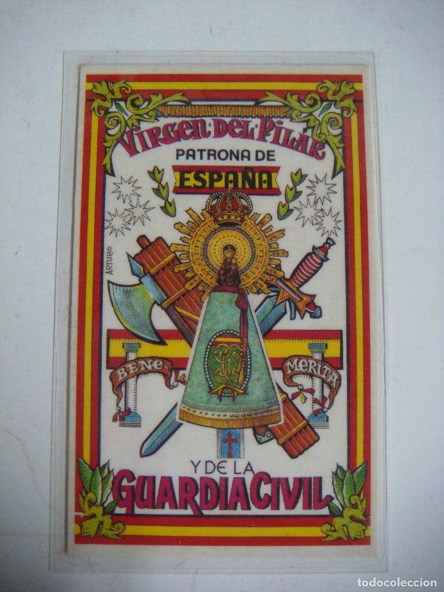 Coleccionismo calendarios: CALENDARIO PLASTIFICADO DE VIRGEN DEL PILAR PATRONA DE LA GUARDIA CIVILA&Ntilde;O 2001-(&)