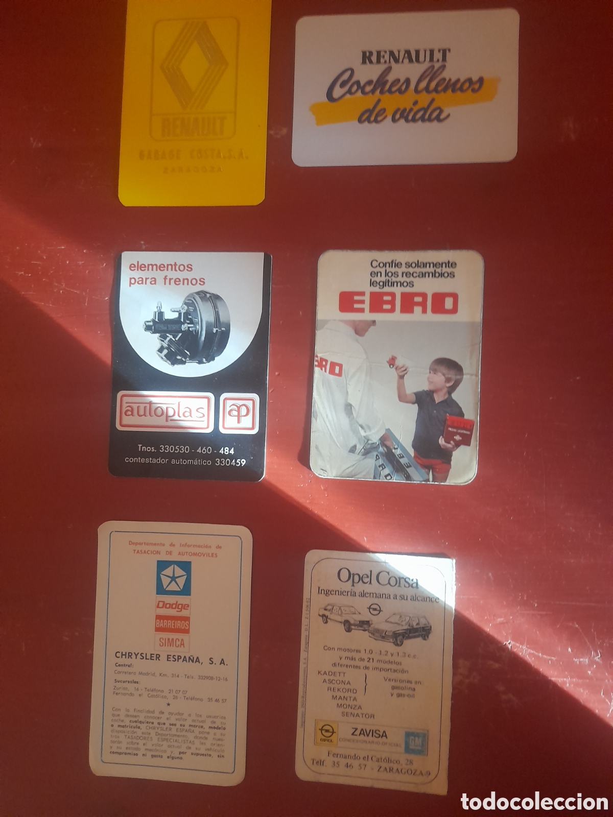 Coleccionismo calendarios: Lote 6 Calendarios de Bolsillo Automoci&oacute;n / Coches Cl&aacute;sicos a&ntilde;os 70-80 (Barreiros Dodge Simca, Ebro