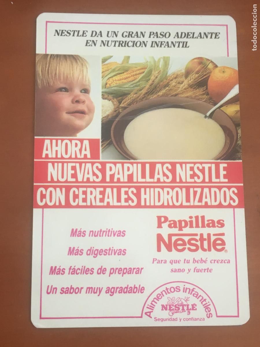 Coleccionismo calendarios: papillas nestle 1988 calendario original