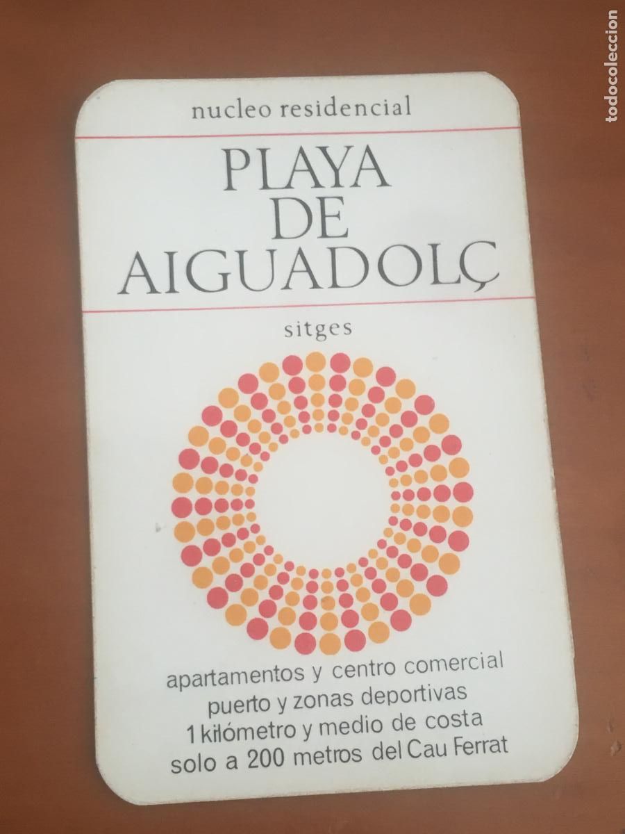 Coleccionismo calendarios: playa aiguadol&ccedil; sitges 1968 calendario original
