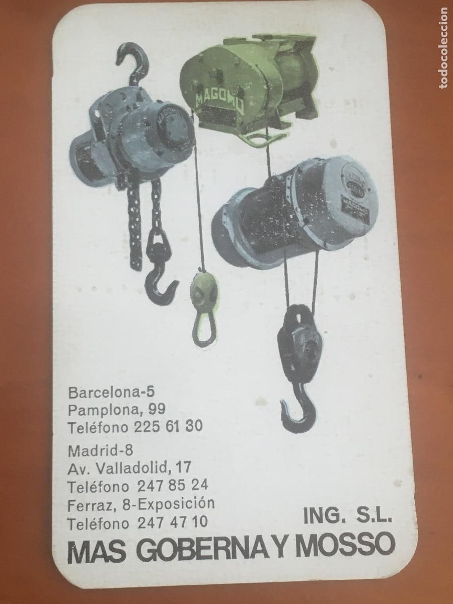 Coleccionismo calendarios: mas goberna y mosso 1970 calendario original