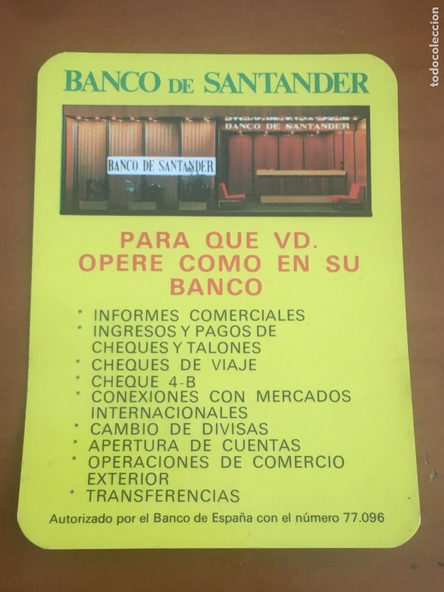 Coleccionismo calendarios: banco santander 1975 calendario original