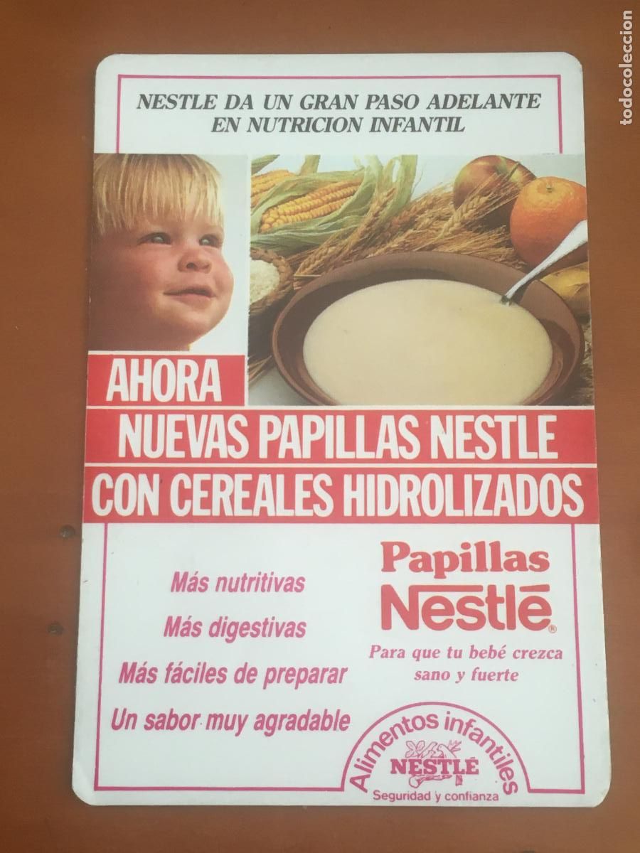 Coleccionismo calendarios: papillas nestle 1986 calendario original