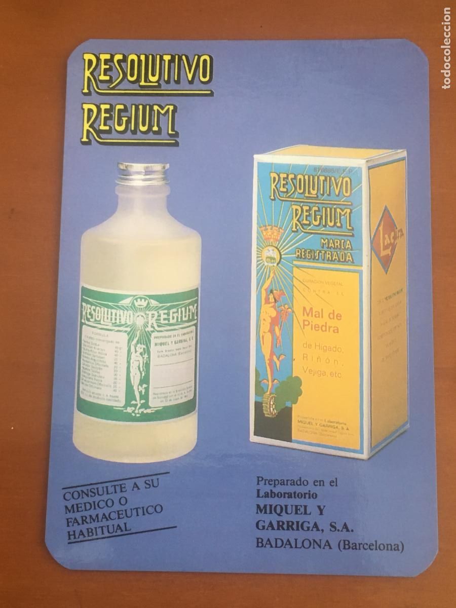 Colecionismo Calend&aacute;rios: resolutivo regium 1988 calendario original