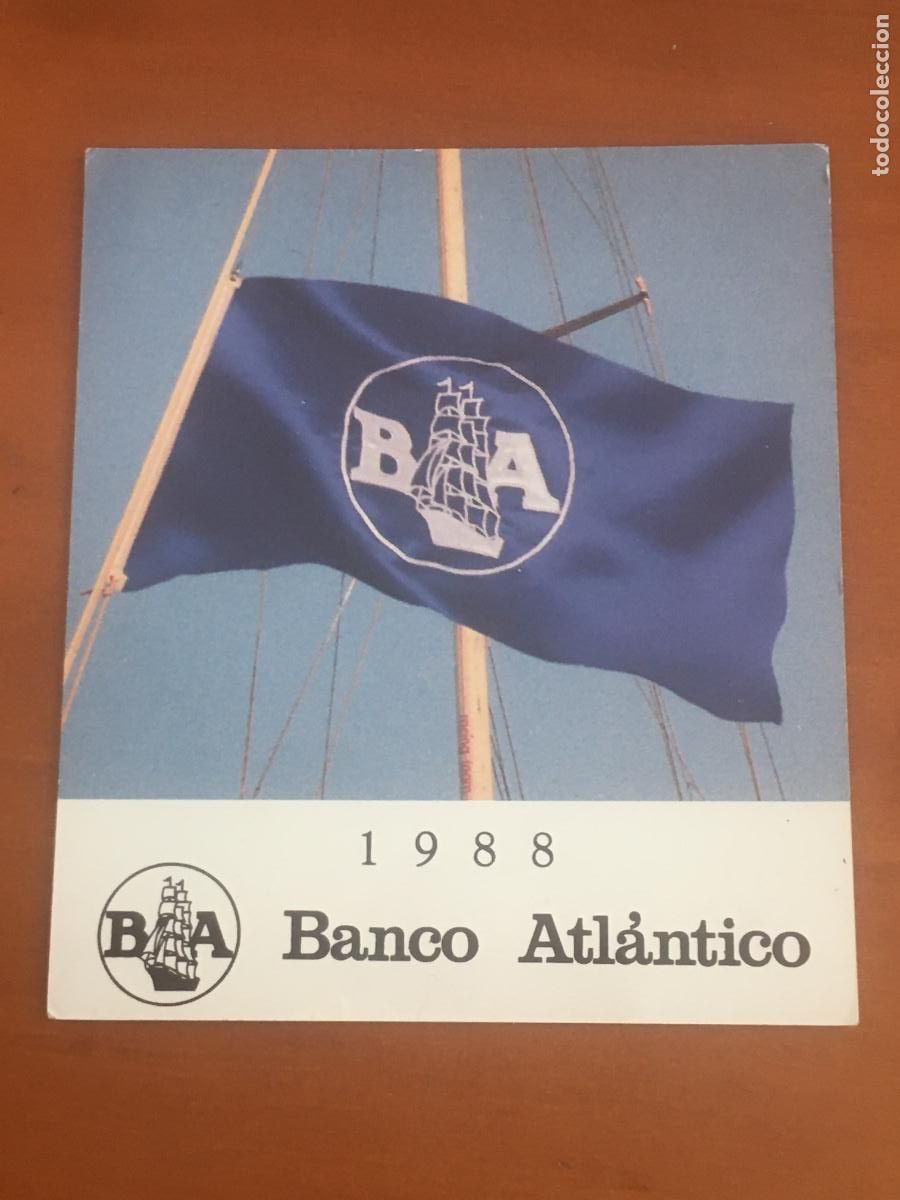 Colecionismo Calend&aacute;rios: banco atlantico 1988 calendario original