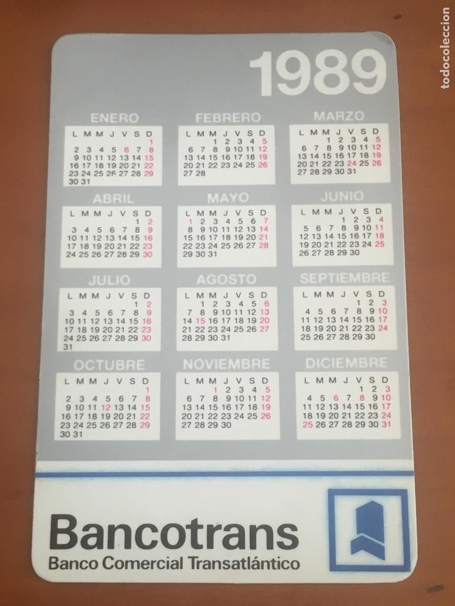 Coleccionismo calendarios: bancotrans 1989 calendario original