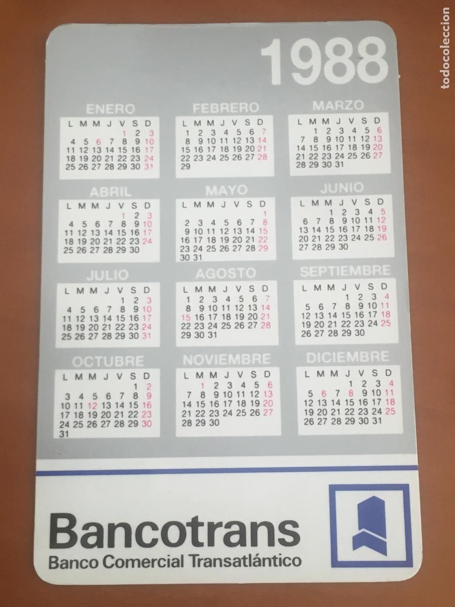 Coleccionismo calendarios: bancotrans 1988 calendario original