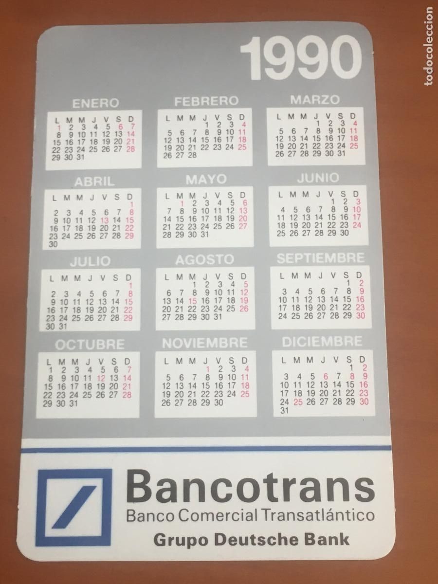 Coleccionismo calendarios: bancotrans 1990 calendario original