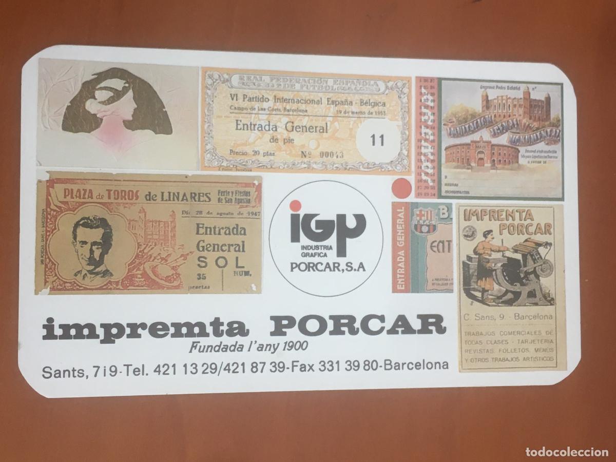 Coleccionismo calendarios: imprenta porcar 1988 calendario original