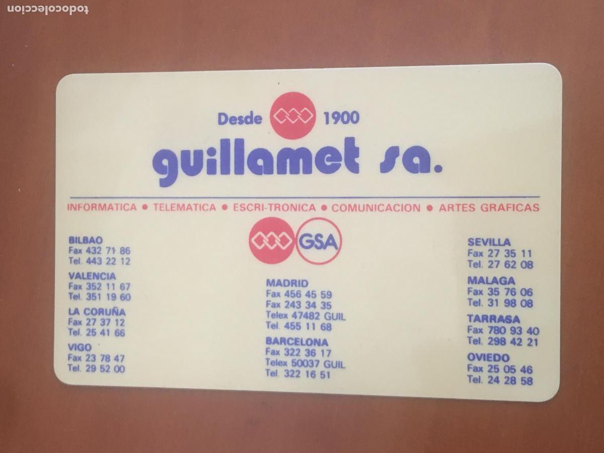 Coleccionismo calendarios: guillamet 1988 calendario original