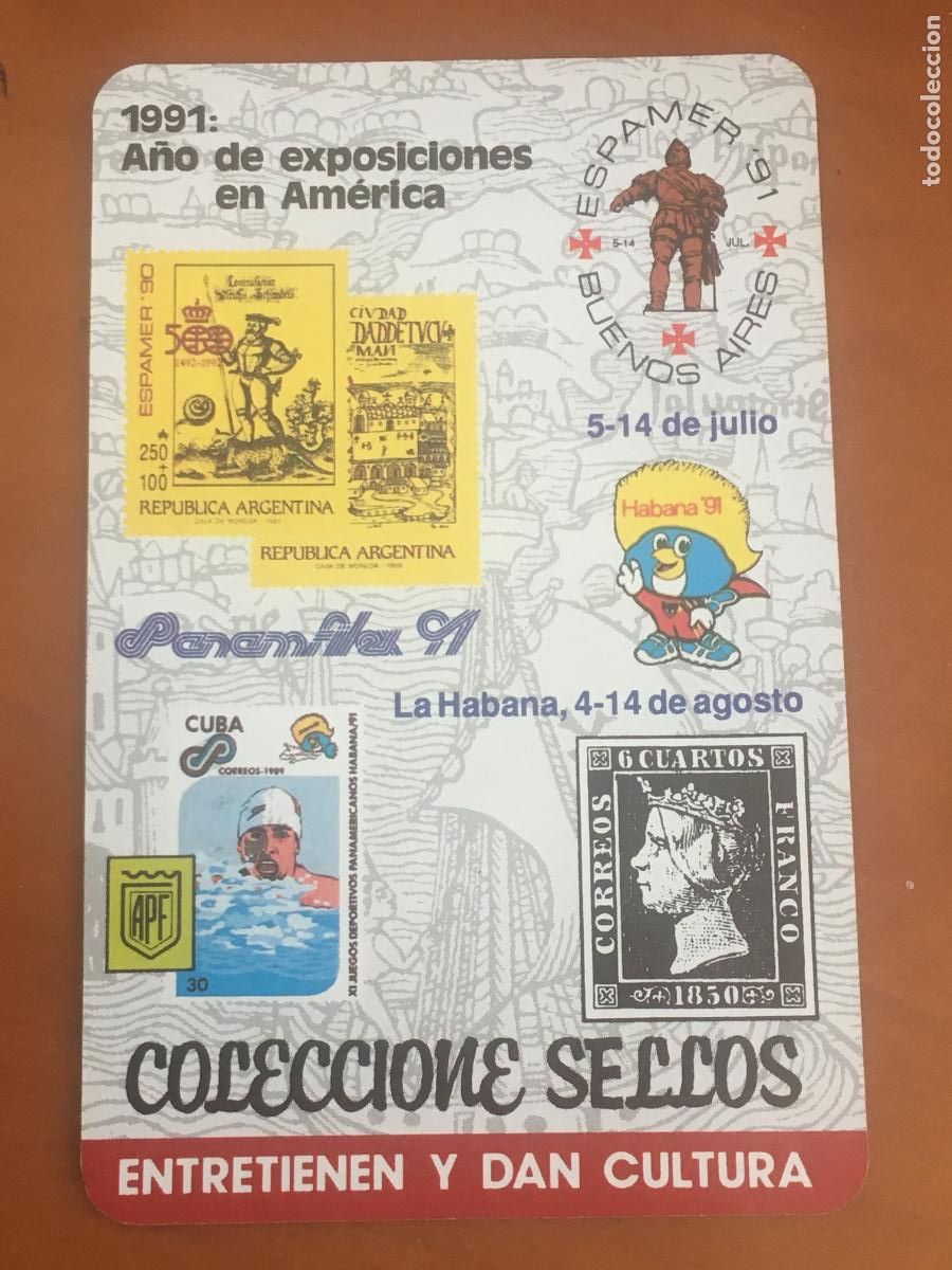 Coleccionismo calendarios: fournier coleccione sellos 1991 calendario original