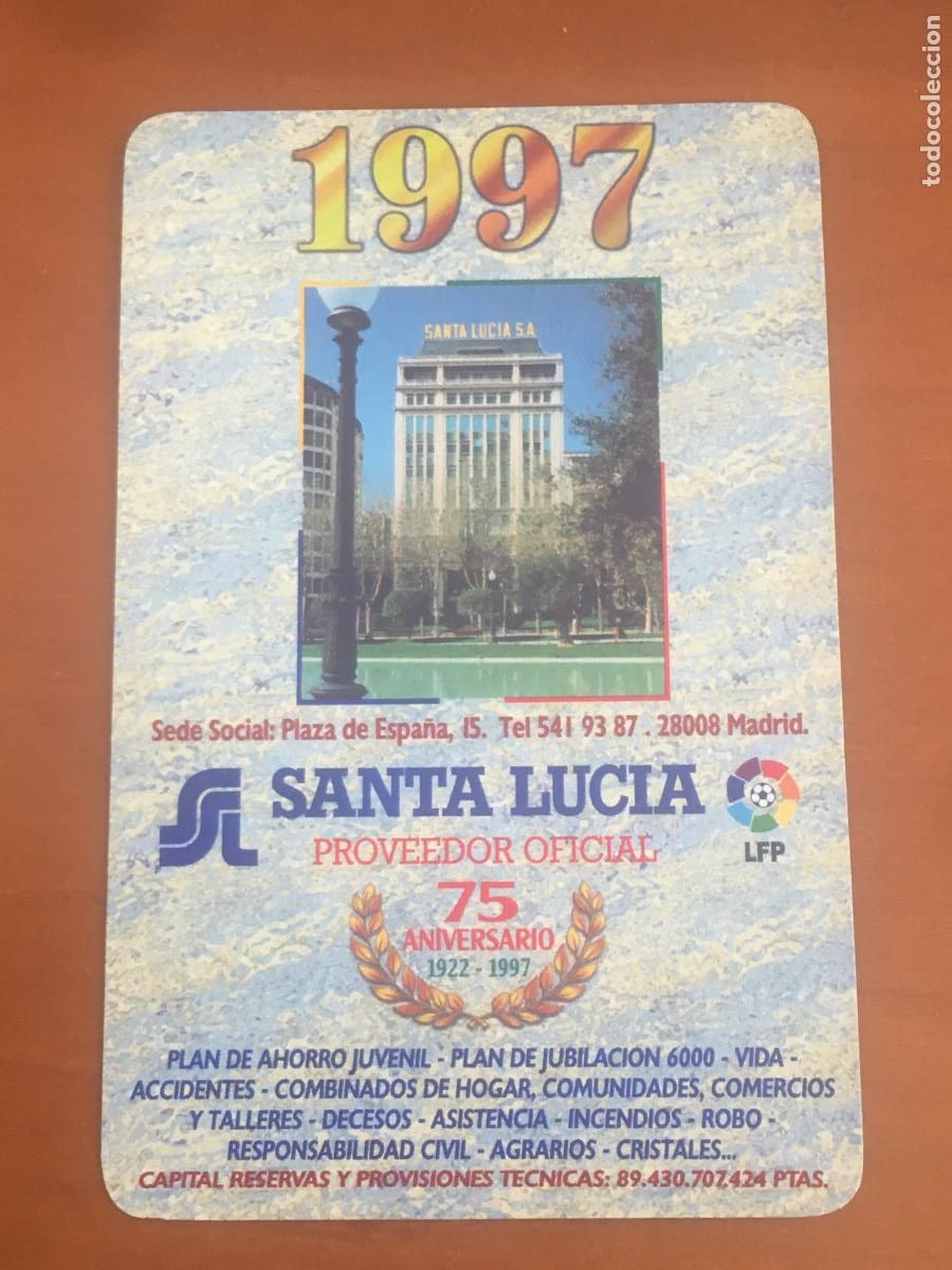 Coleccionismo calendarios: fournier santa lucia 1997 calendario original