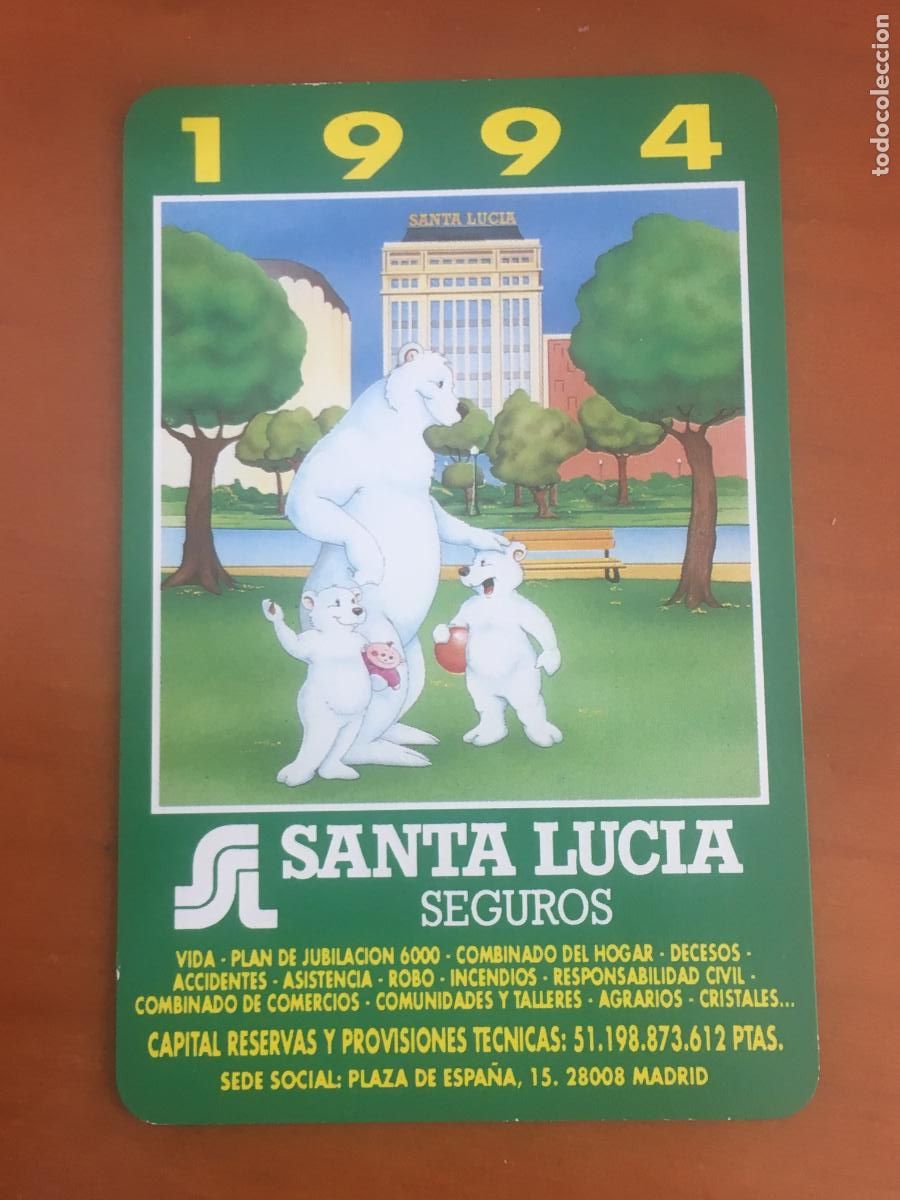 Coleccionismo calendarios: fournier santa lucia 1994 calendario original