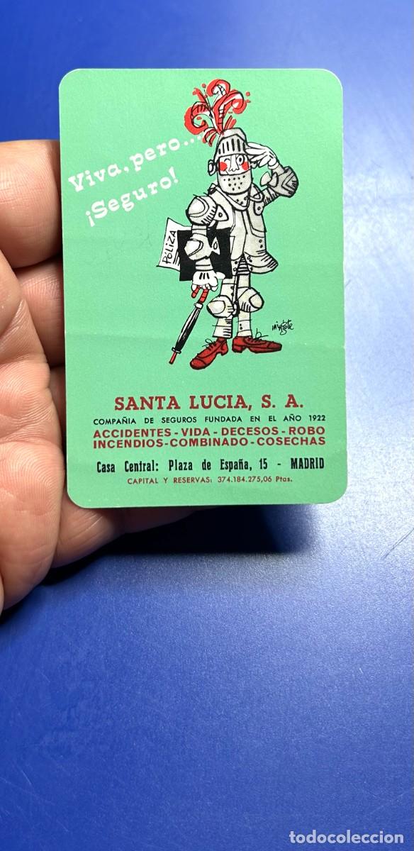 Coleccionismo calendarios: 4150.Calendario Fournier a&ntilde;o 1972 de la compa&ntilde;&iacute;a Santaluc&iacute;a Seguros (PULGADAS A LA DERECHA)