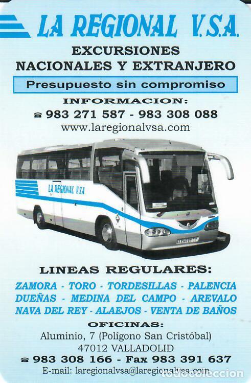 Coleccionismo calendarios: CALENDARIO DE PUBLICIDAD - A&Ntilde;O 2001 - LA REGIONAL VALLISOLETANA