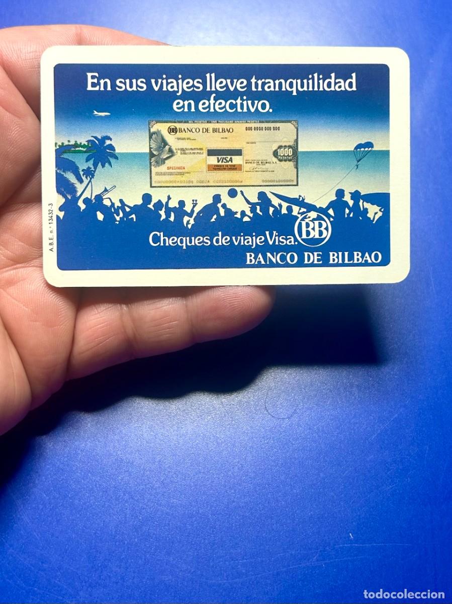 Coleccionismo calendarios: 4182.Calendario Fournier a&ntilde;o 1982 del Banco de Bilbao para promocionar sus cheques de viaje Visa