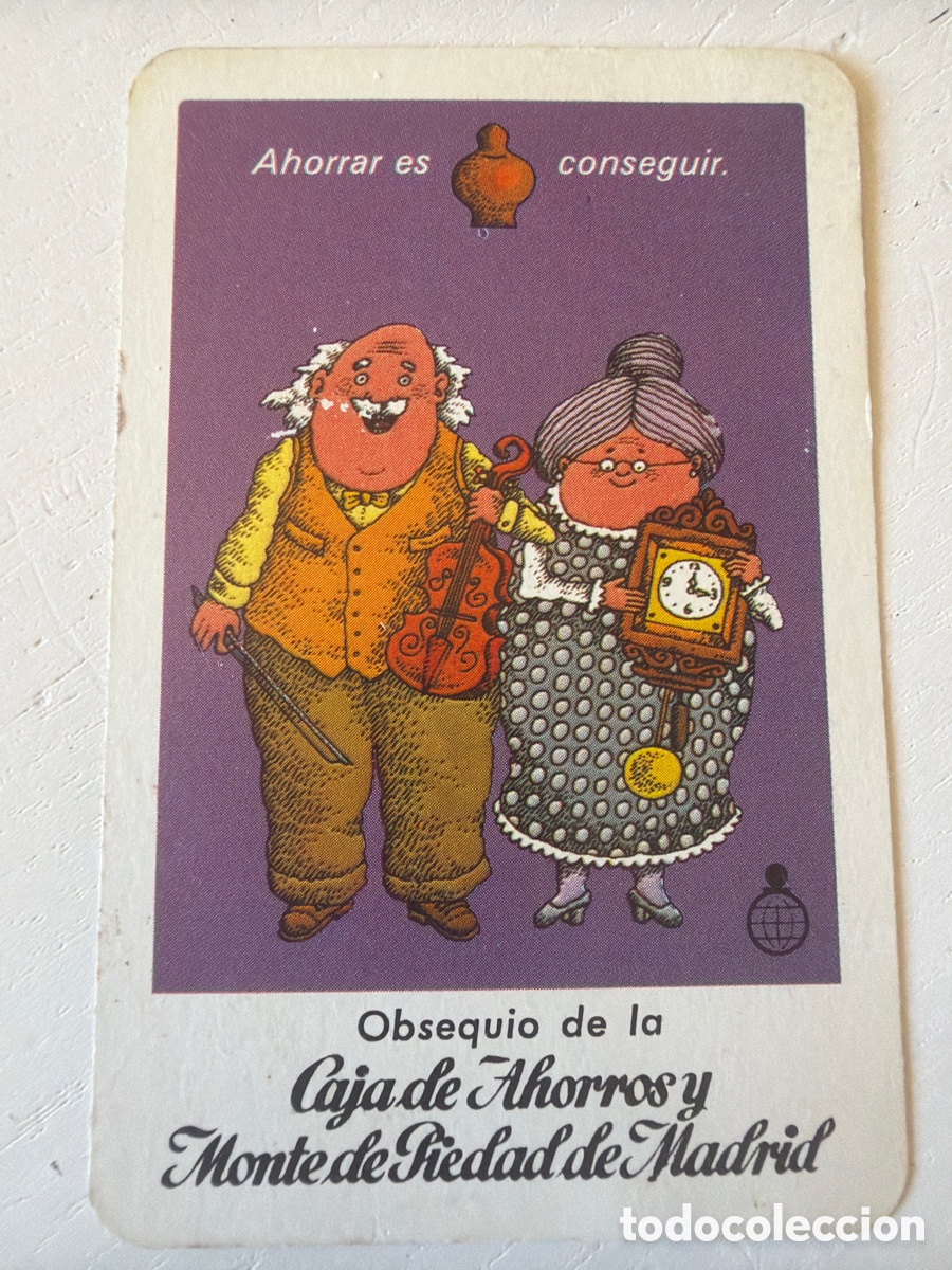Coleccionismo calendarios: Calendario de bolsillo Fournier 1979 - Ahorrar es conseguir - Caja de Ahorros de Madrid - Abuelos