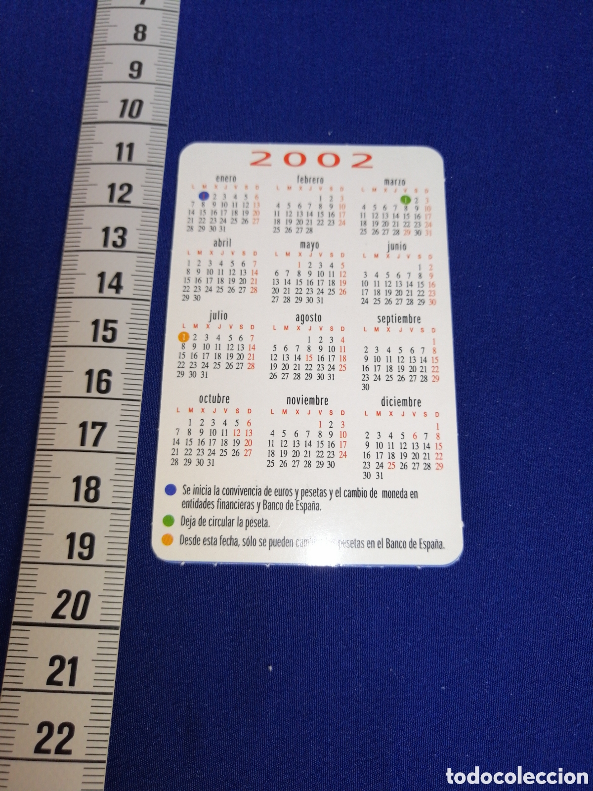 Coleccionismo calendarios: CONVERSION EUROS PESETAS A&Ntilde;O 2002 CALENDARIO - Foto 2