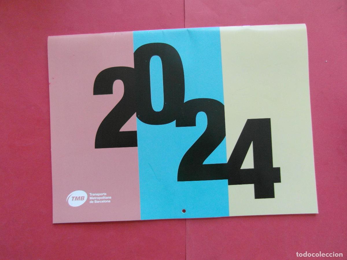 Coleccionismo calendarios: REF: MER100 TEMA TRANSPORTE 1 CALENDARIO PARED 2024 TMB METRO AUTOBUS BARCELONA - LEERINT