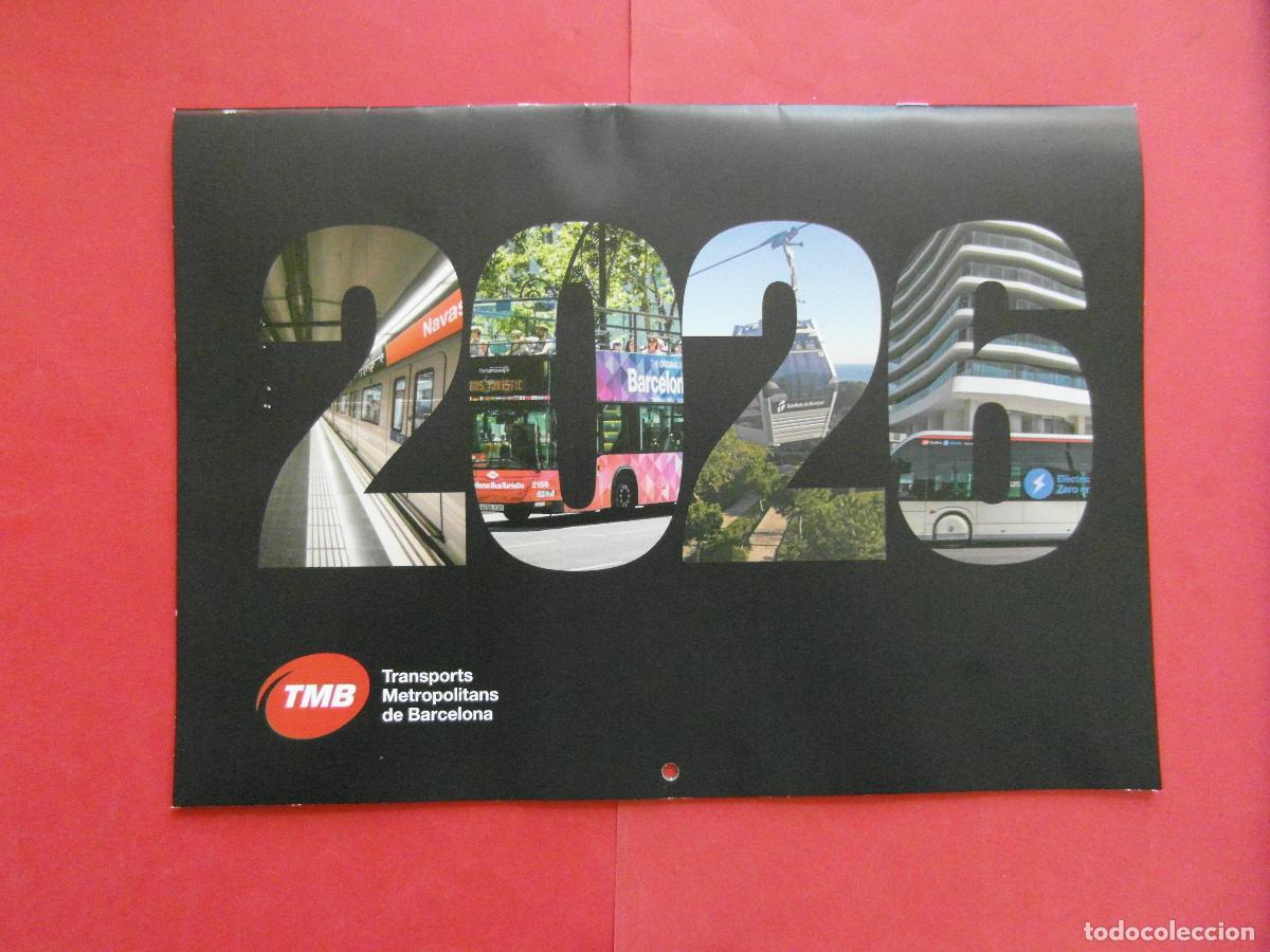 Coleccionismo calendarios: REF: MER100 TEMA TRANSPORTE 1 CALENDARIO PARED 2026 TMB METRO AUTOBUS BARCELONA - LEERINT