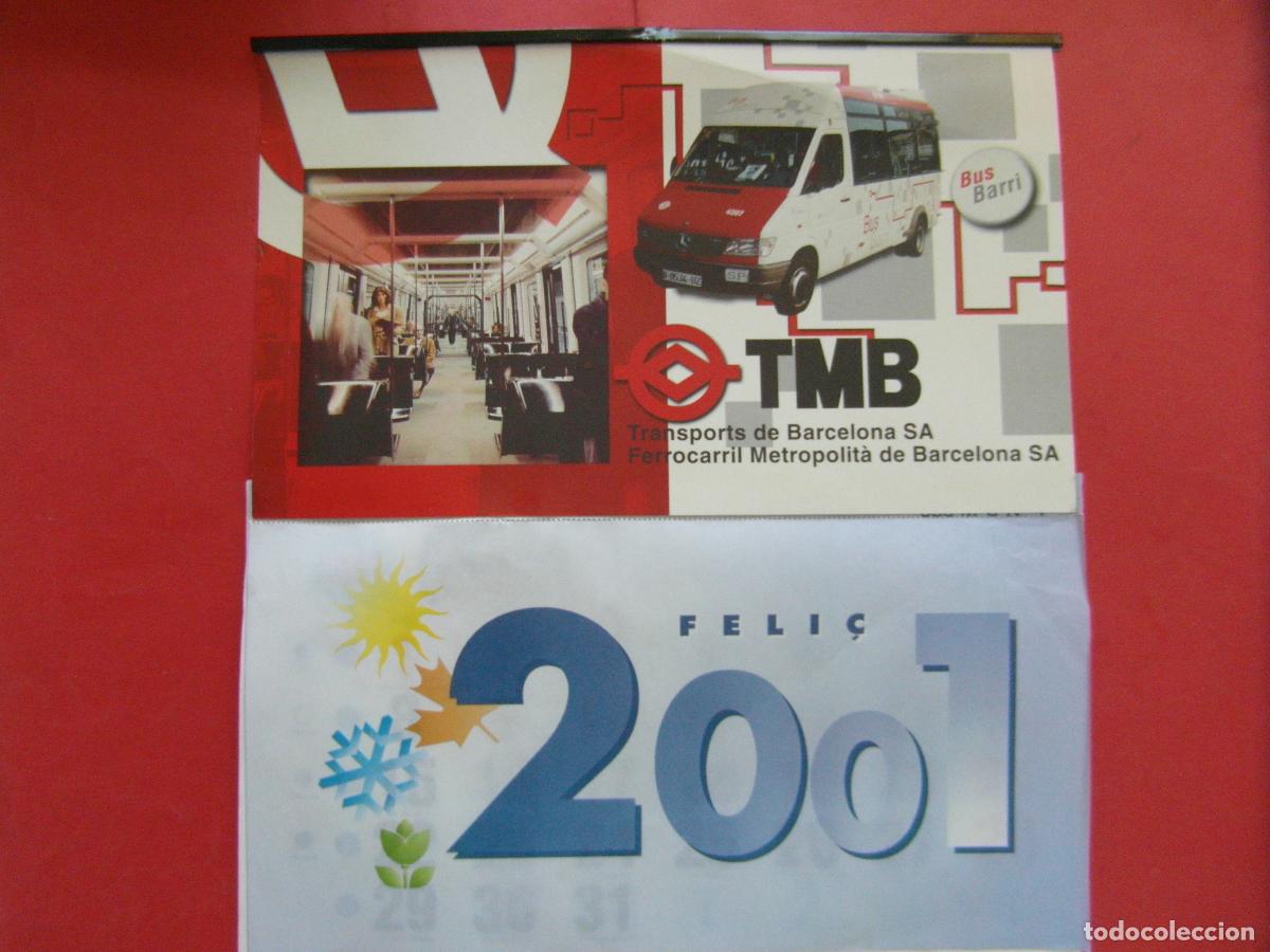 Coleccionismo calendarios: REF: MER100 TEMA TRANSPORTE 1 CALENDARIO PARED 2001 TMB METRO AUTOBUS BARCELONA - LEERINT