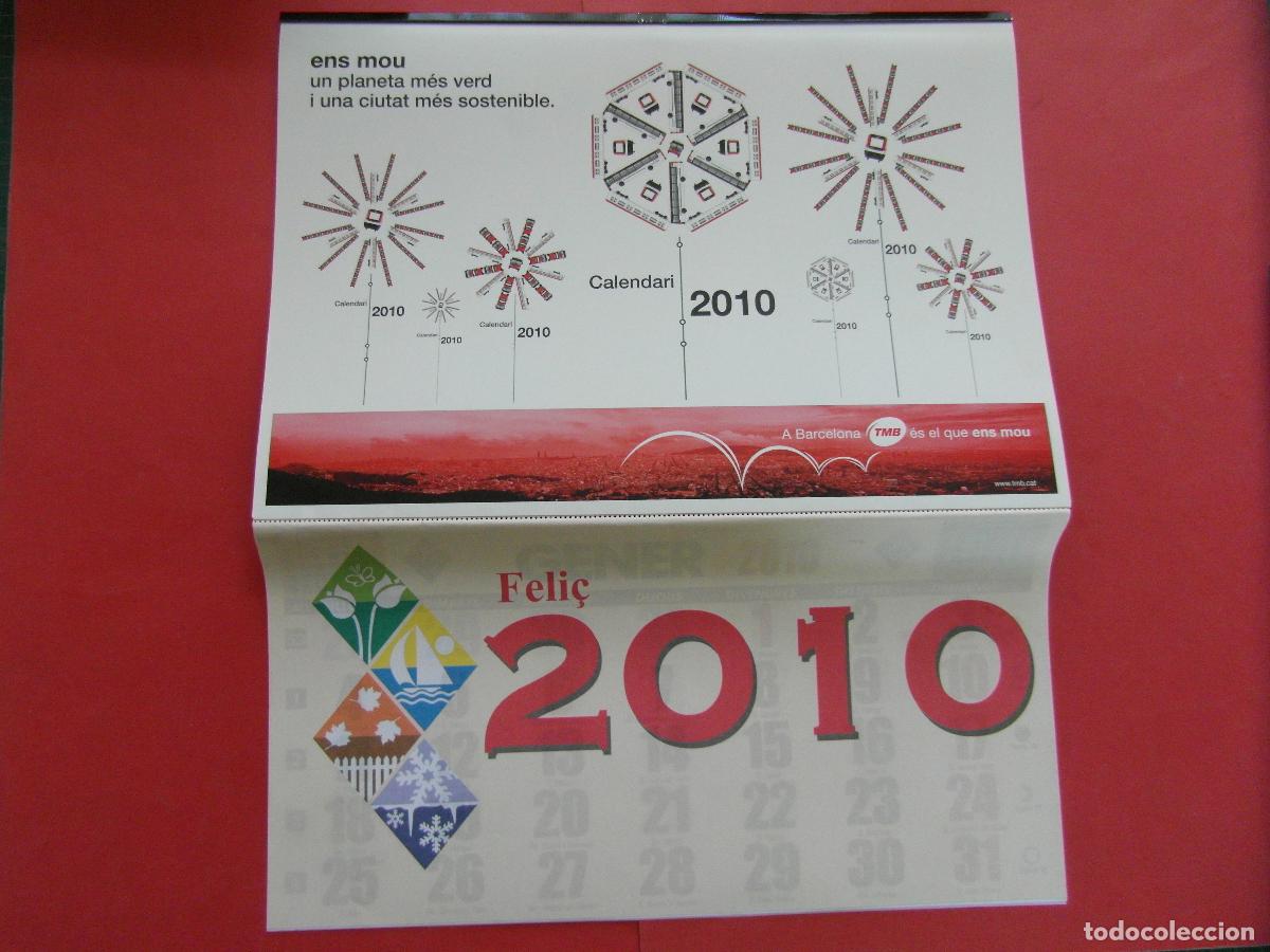 Coleccionismo calendarios: REF: MER100 TEMA TRANSPORTE 1 CALENDARIO PARED 2010 TMB METRO AUTOBUS BARCELONA - LEERINT