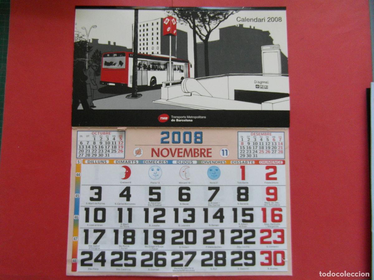 Coleccionismo calendarios: REF: MER100 TEMA TRANSPORTE 1 CALENDARIO PARED 2008 TMB METRO AUTOBUS BARCELONA - LEERINT