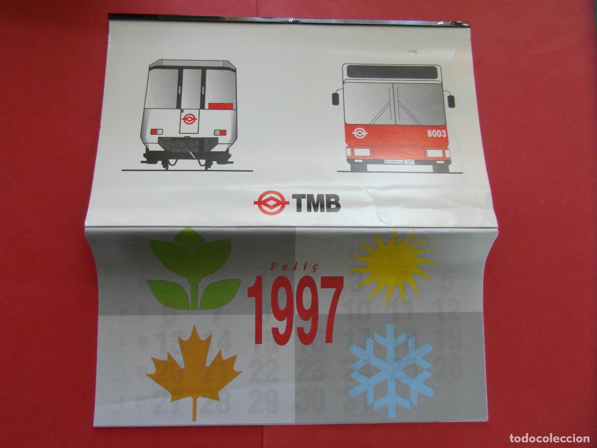 Coleccionismo calendarios: REF: MER100 TEMA TRANSPORTE 1 CALENDARIO PARED 1997 TMB METRO AUTOBUS BARCELONA - LEERINT