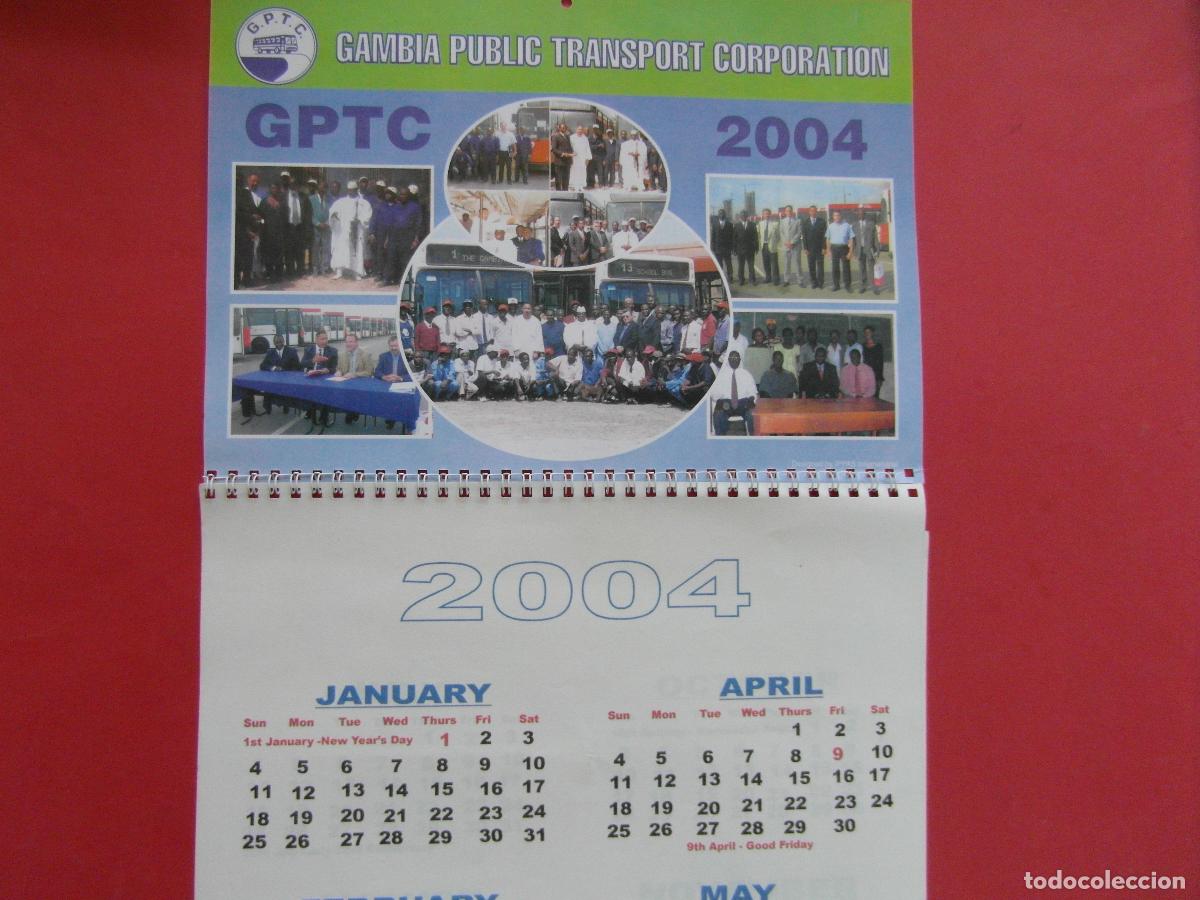 Coleccionismo calendarios: REF: MER100 TEMA TRANSPORTE 1 CALENDARIO 2004 GAMBIA PUBLIC TRANSPORT DONACION AUTOBUSES BARCELONA