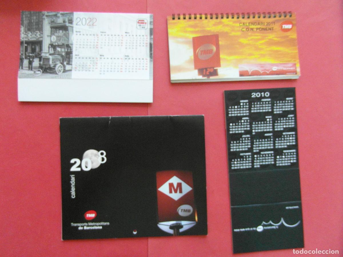 Coleccionismo calendarios: REF: MER100 TEMA TRANSPORTE 4 CALENDARIO 2010-11-22-08 100 A&Ntilde;OS METRO Y AUTOBUSES BARCELONA -LEERINT
