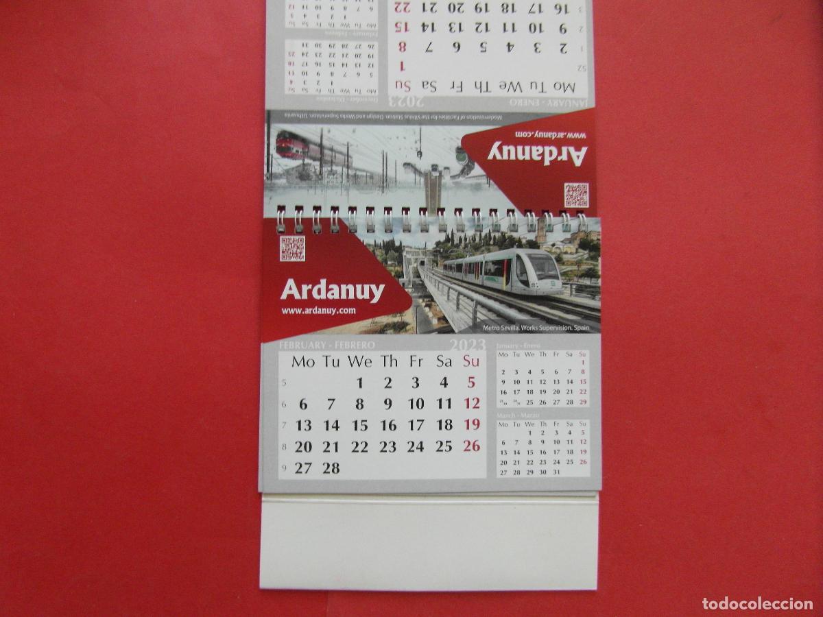 Coleccionismo calendarios: REF: MER100 TRANSPORTE 1 CALENDARIO 2023 ARDANUY METRO SEVILLA TREN MADRID ALICANTE ESTACION CADIZ