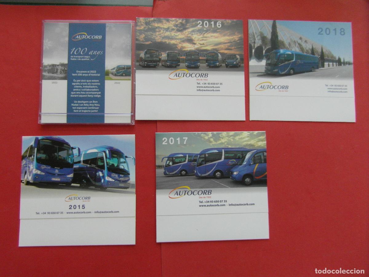 Coleccionismo calendarios: REF: MER100 TRANSPORTE 5 CALENDARIO 2022-18-16-17-15 100 A&Ntilde;OS AUTOCORB CORBERA
