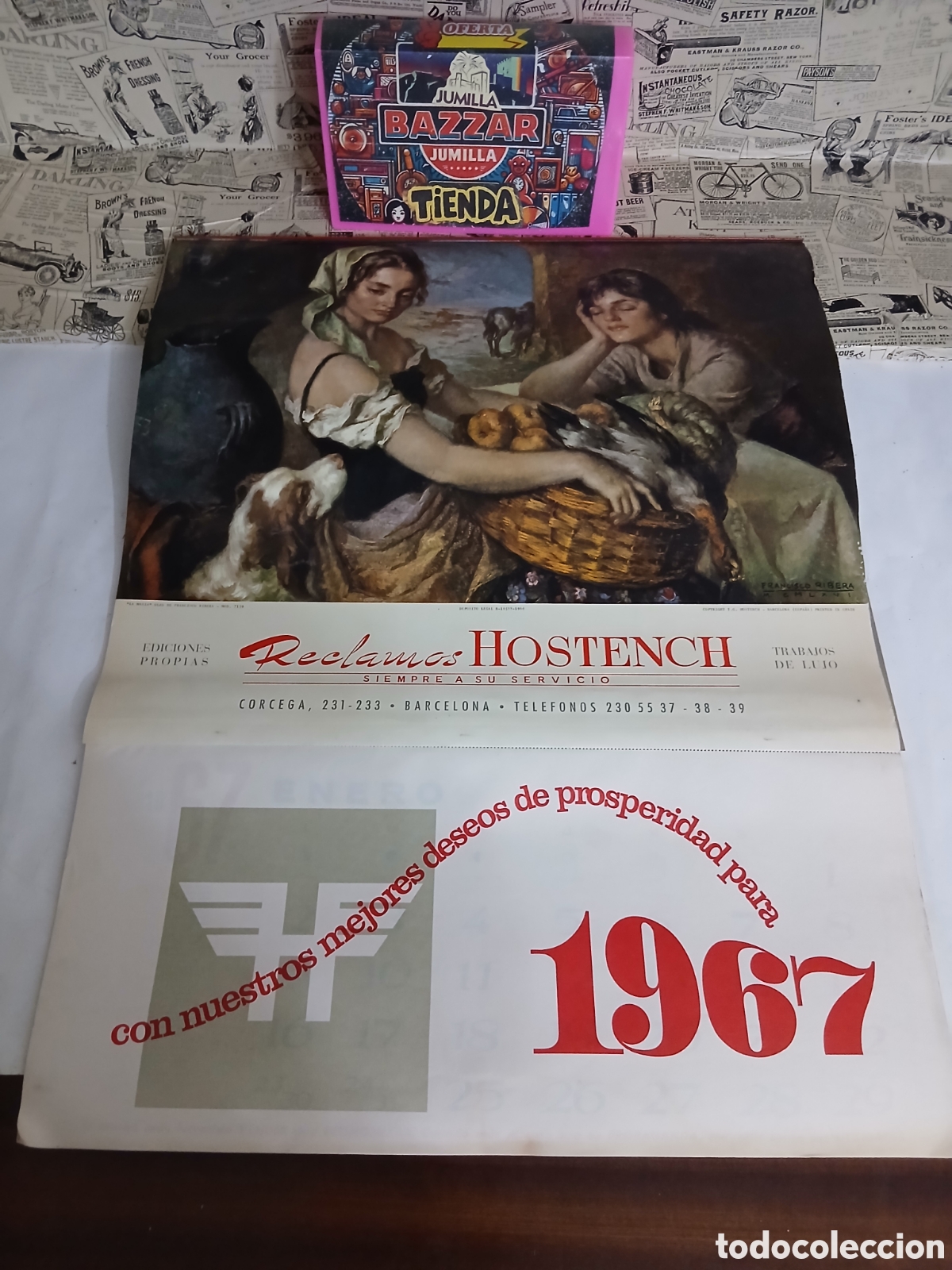 Coleccionismo calendarios: Calendario de pared antiguo