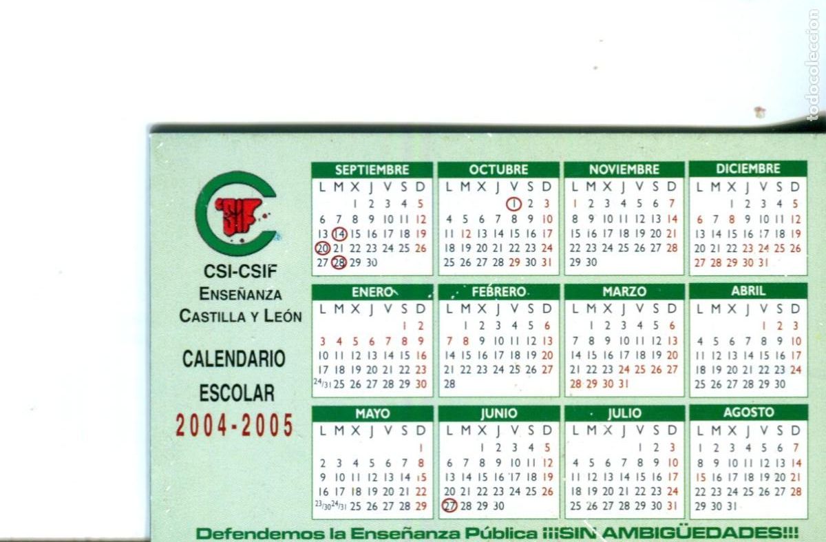 Coleccionismo calendarios: CALENDARIO SINDICATO POLITICO CSI-CSIF Ense&ntilde;anza de Castilla y Leon