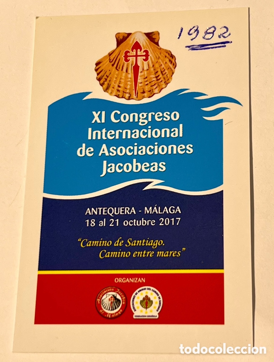 Coleccionismo calendarios: Calendario de bolsillo. XI Congreso Internacional de Asociaciones Jacobeas. M&aacute;laga. 2017.