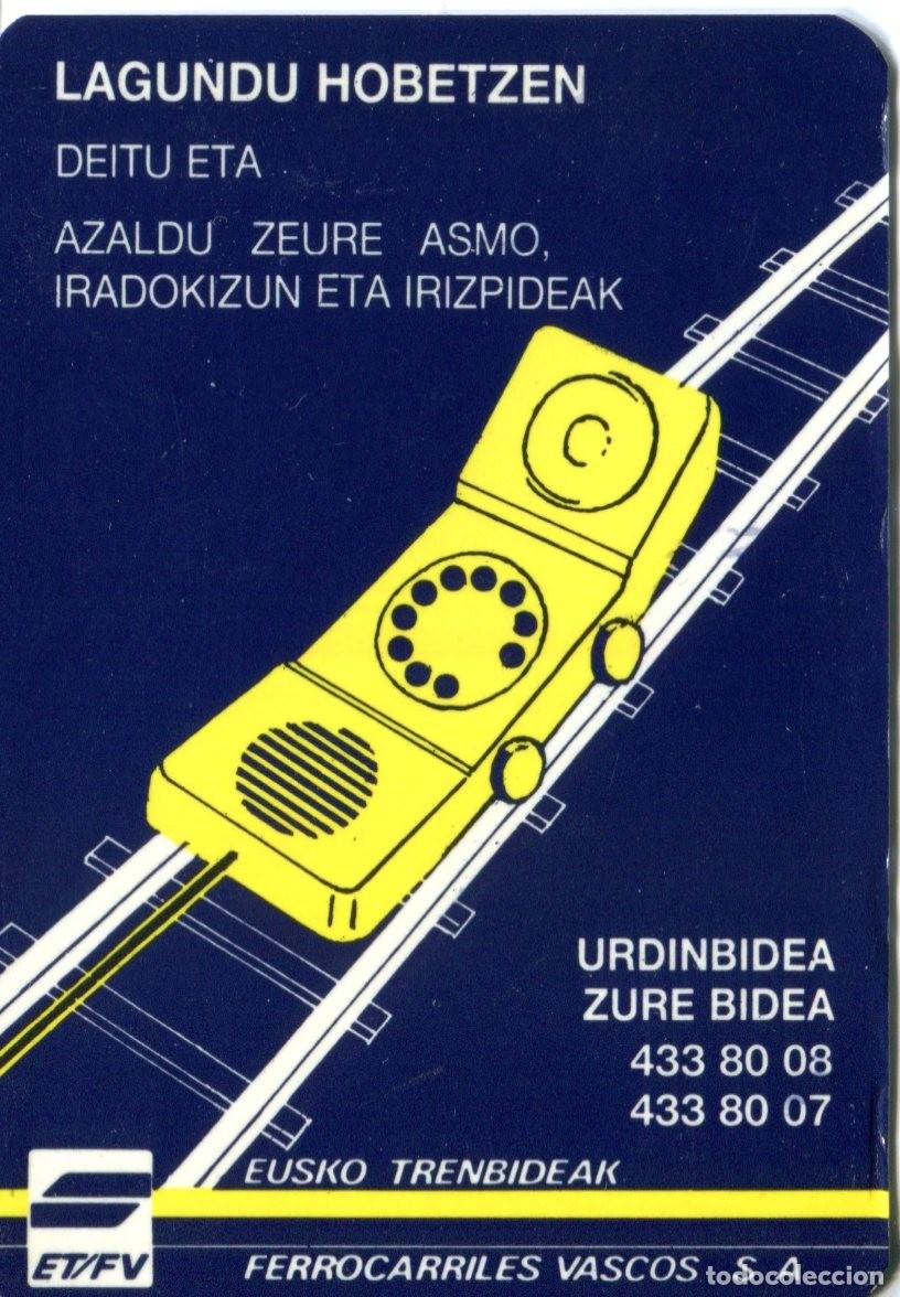 Collectionnisme Calendriers: CALENDARIO PUBLICITARIO. FERROCARRILES VASCOS. EUSKO TRENBIDEAK EN VASCO A&Ntilde;O 1990