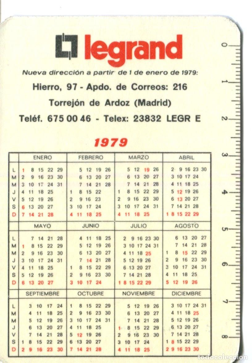 Colecionismo Calend&aacute;rios: CALENDARIO DE BOLSILLO - Legrand - 1979 - 1980 - J. soto