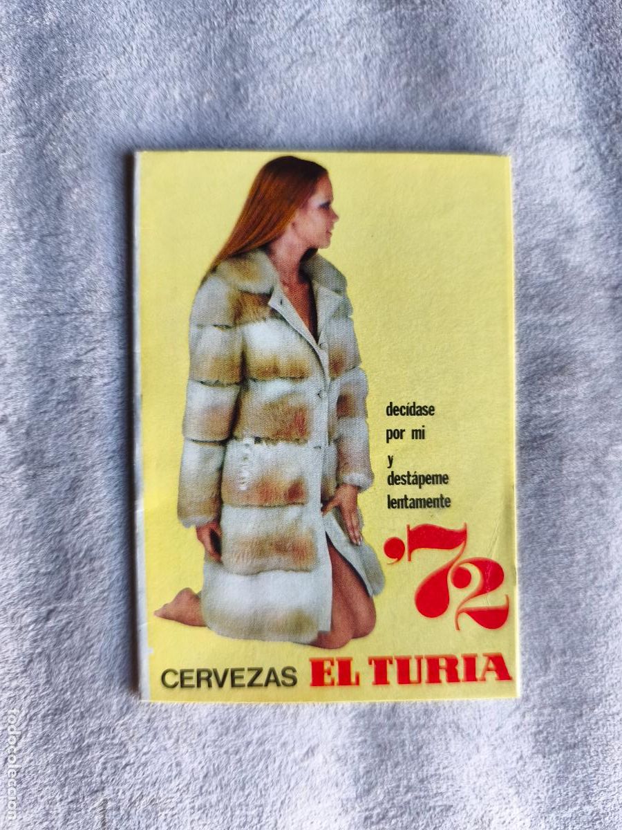 Coleccionismo calendarios: CALENDARIO 1972 CHICA CERVEZAS EL TURIA - DISTANCIAS COMUNIDAD VALENCIANA