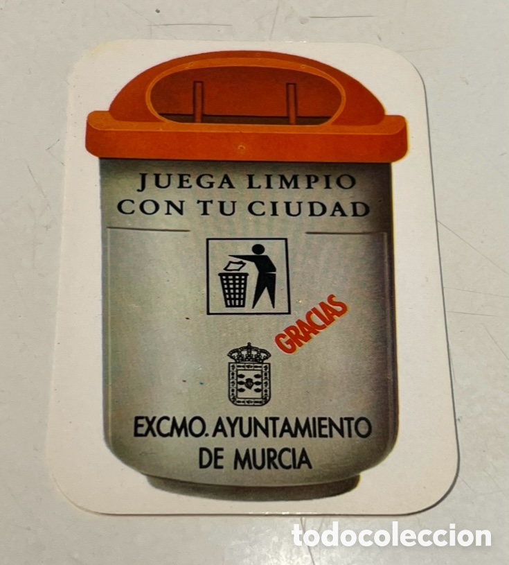 Coleccionismo calendarios: Calendario de bolsillo. Juega limpio con tu ciudad. Murcia. 1985.