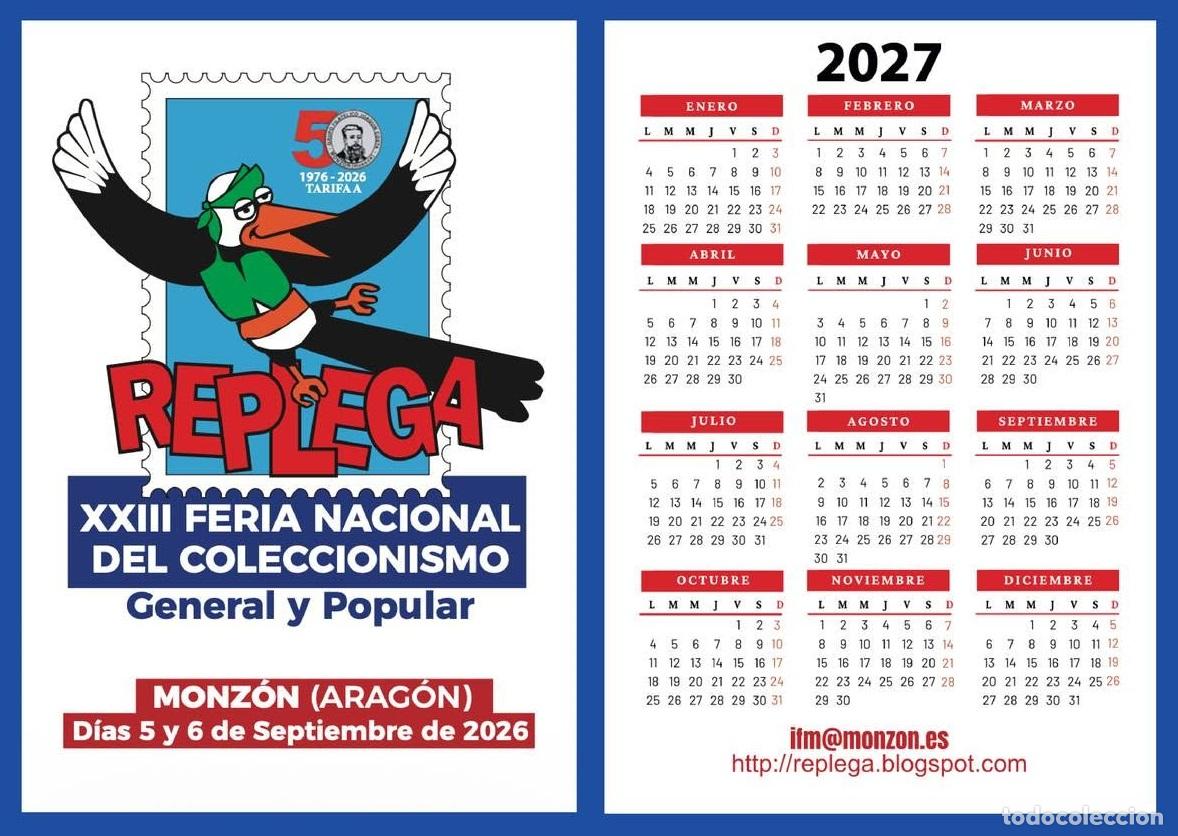 Coleccionismo calendarios: CALENDARIO REPLEGA 2026