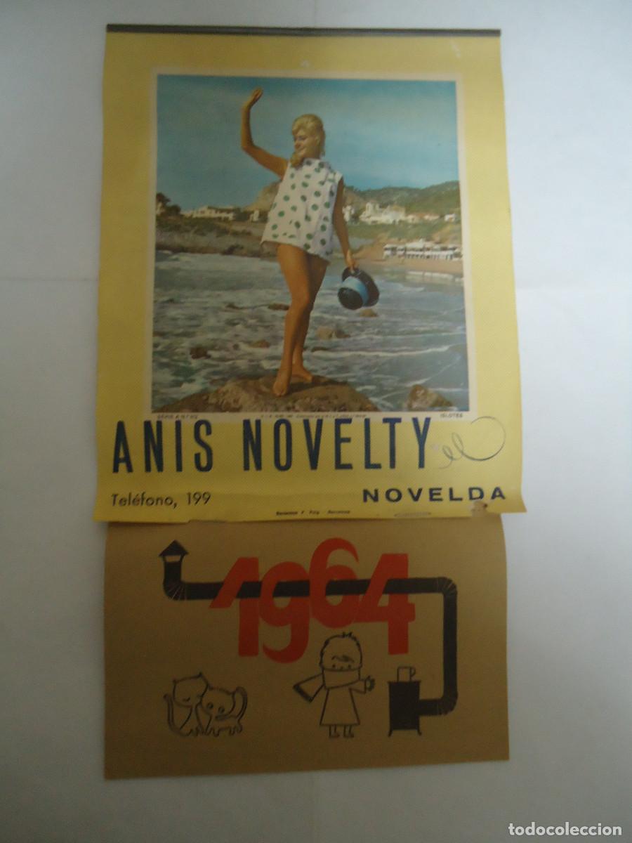 Coleccionismo calendarios: CALENDARIO DEL A&Ntilde;O 1964 CON PUBLICIDAD DE ANIS NOVELTY. NOVELDA - ALICANTE. 2 . PP- 12